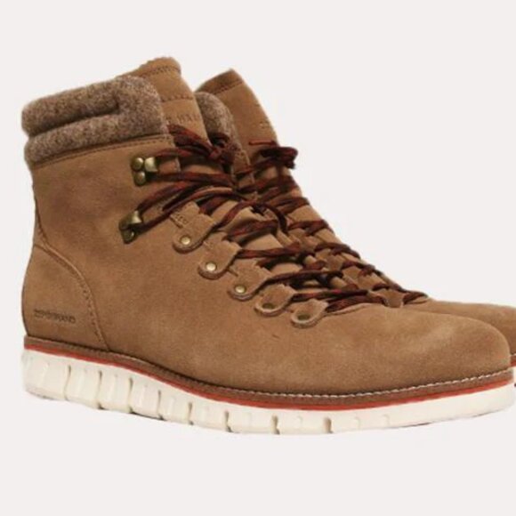 COLE HAAN Men\'s Zero Grand Hiker Boot Suede Tan Size 12